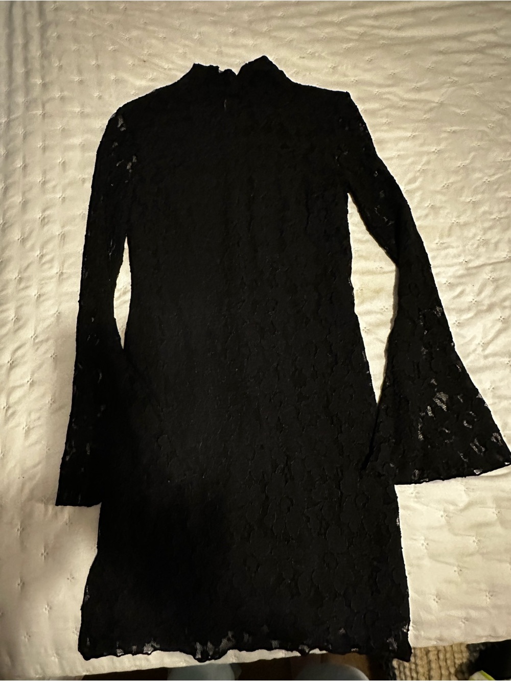 INC International Concepts Black Lace Long-Sleeve Mini Dress